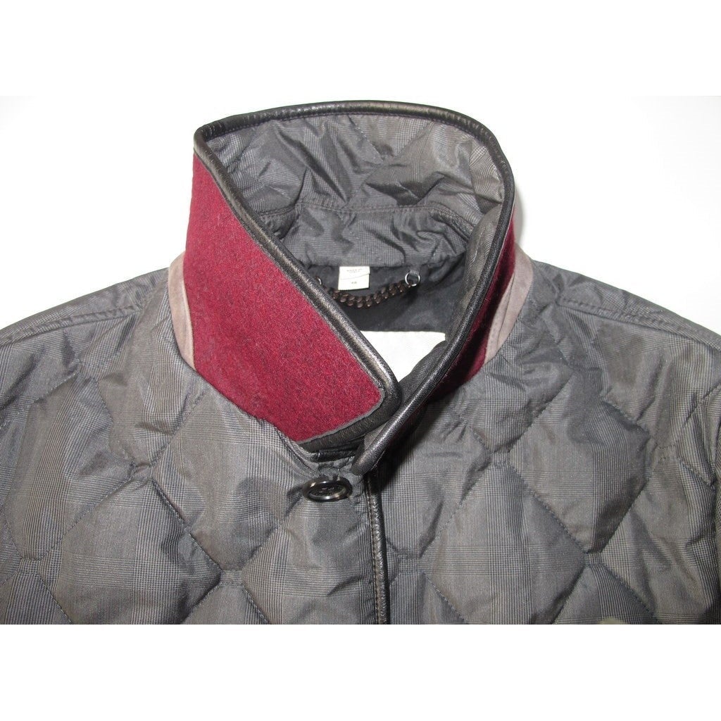 Burberry Men Leather & Quilted Jacket Prince de Galle Bnew, Sz48, NWT - poupishop