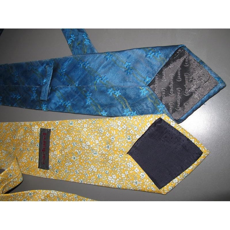 Cacharel Vintage Lot of 2 Silk Flower Ties - poupishop