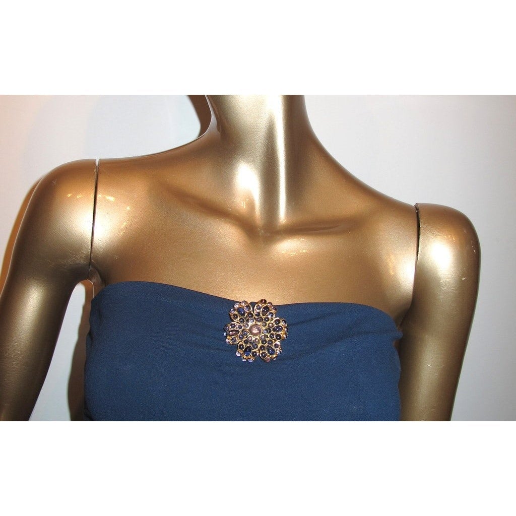 Chanel 1980s Purple Camelia Poured Glass Gripoix Cabochon Brooch - poupishop