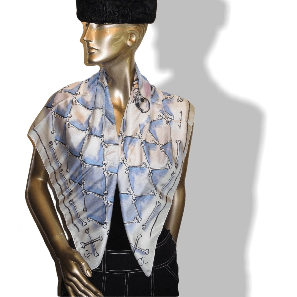 Chanel 2009 Limited Edt 1000 Ex. Musee Maillol Vanities Skull by Karl Lagerfeld Silk Scarf 90cmcm, NIB! - poupishop