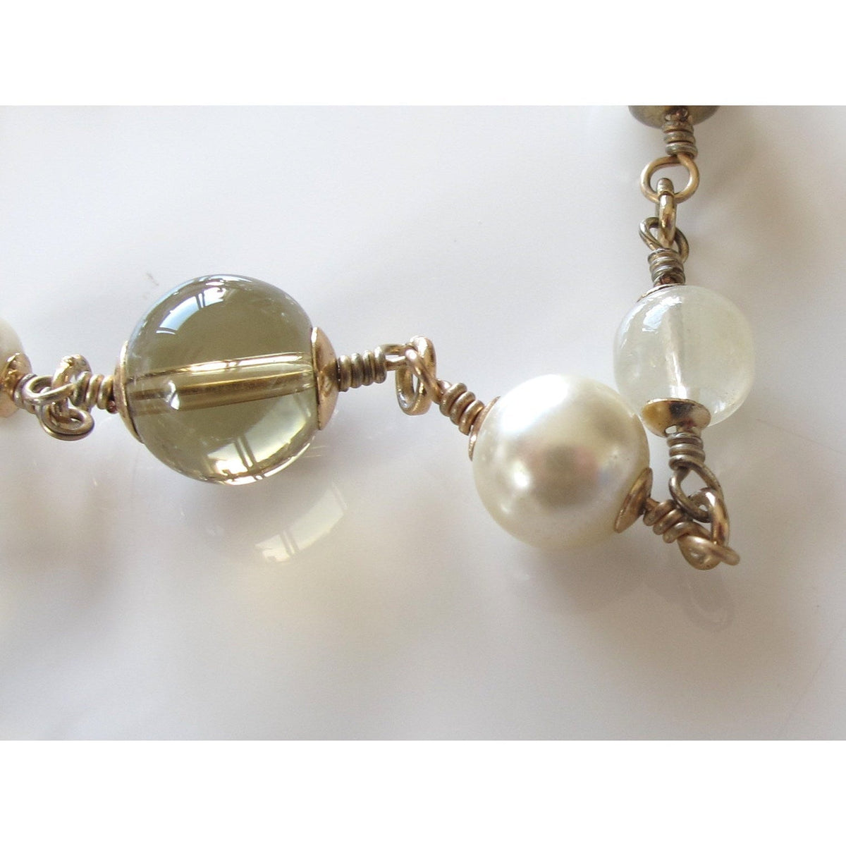 Chanel 2013 Aged Gold Long Sautoir Poured Glass Pearls Gripoix Enamel CC, Box! - poupishop