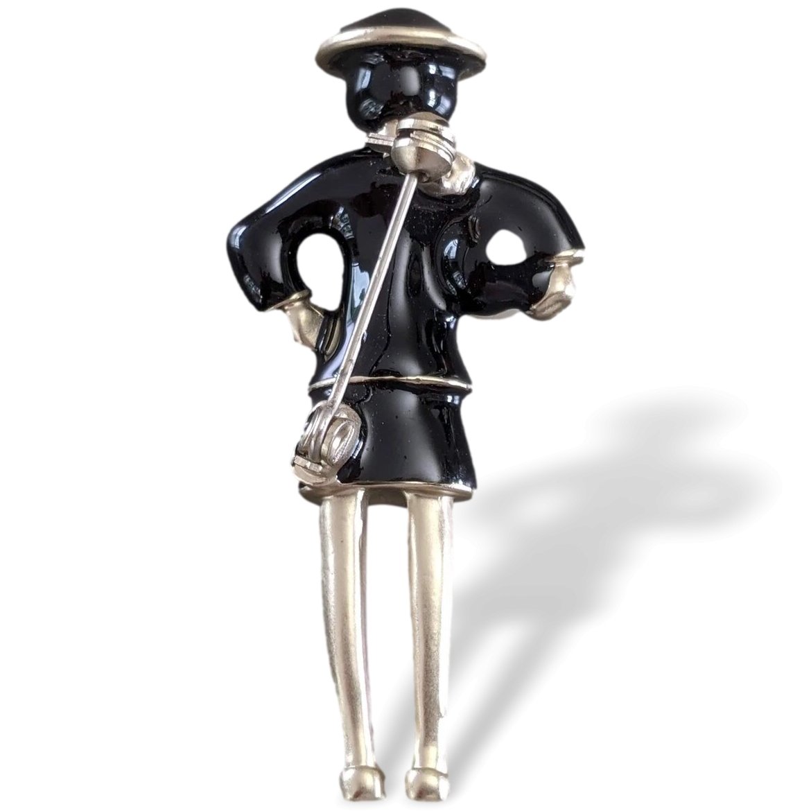 Chanel 2016 Black/Permabrass Enamelled CoCo Brooch Vip, New! - poupishop