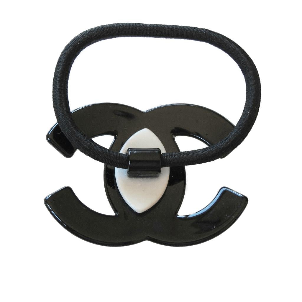 Chanel Big White Logo Hair Tie VIP - poupishop