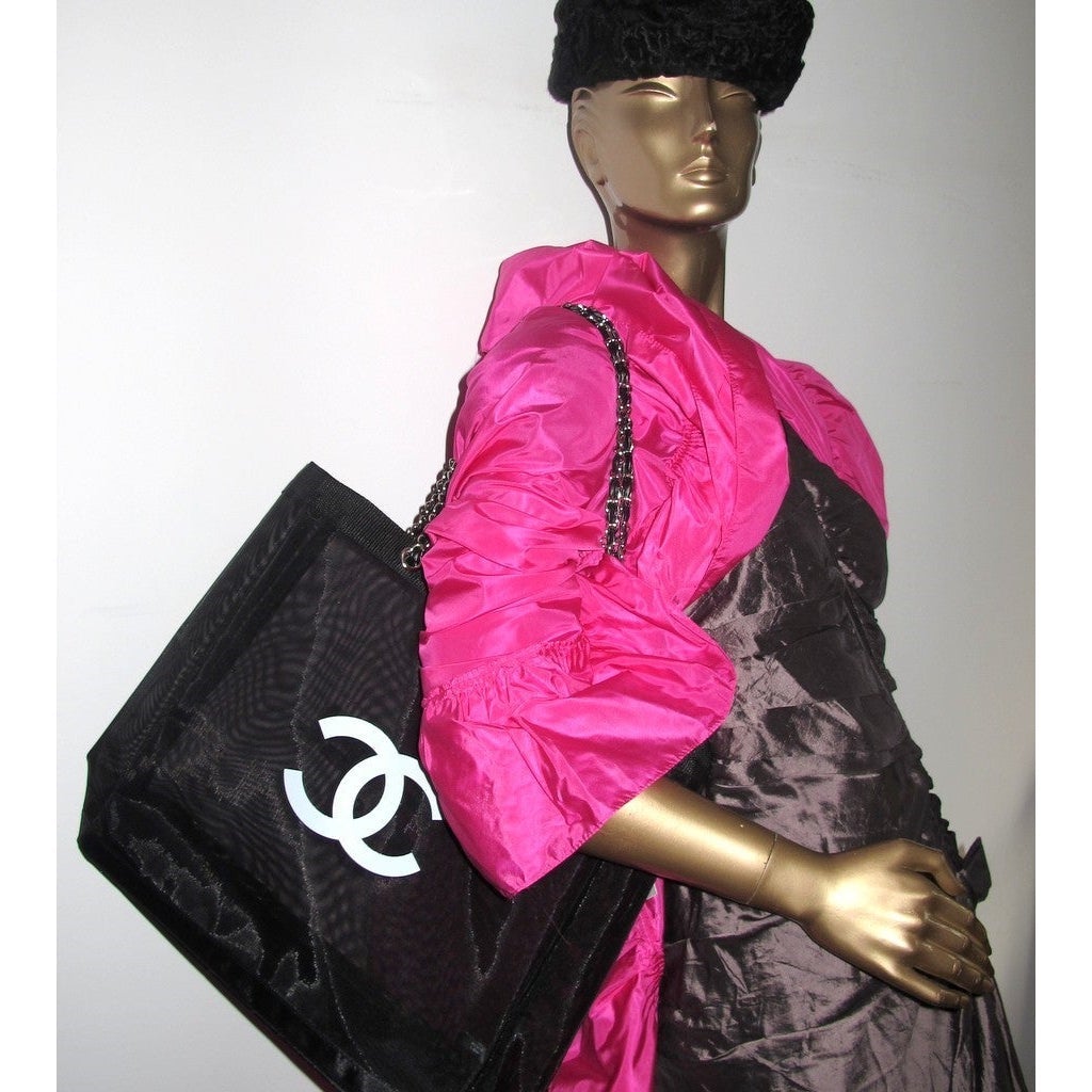 Chanel Black Logo Grand Shopping Bag Vip, New! - poupishop