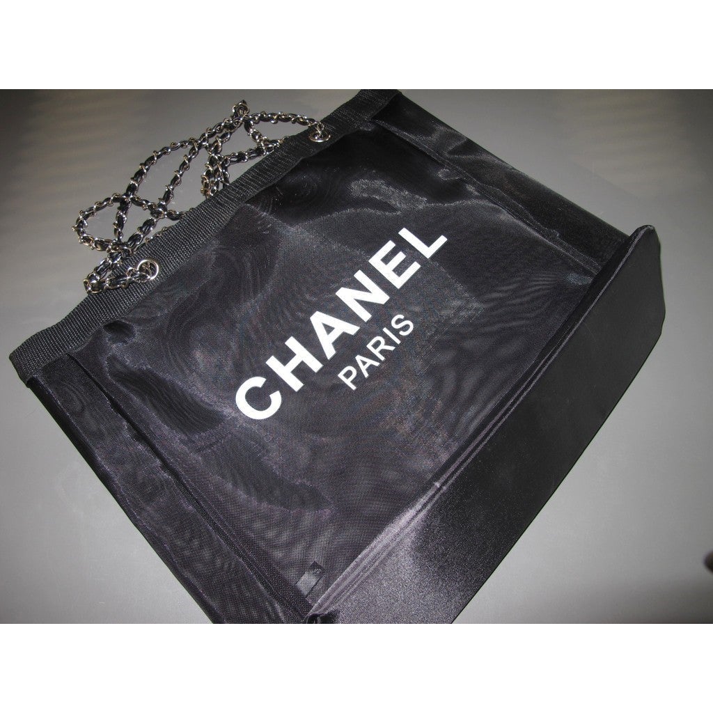Chanel Black Logo Grand Shopping Bag Vip, New! - poupishop