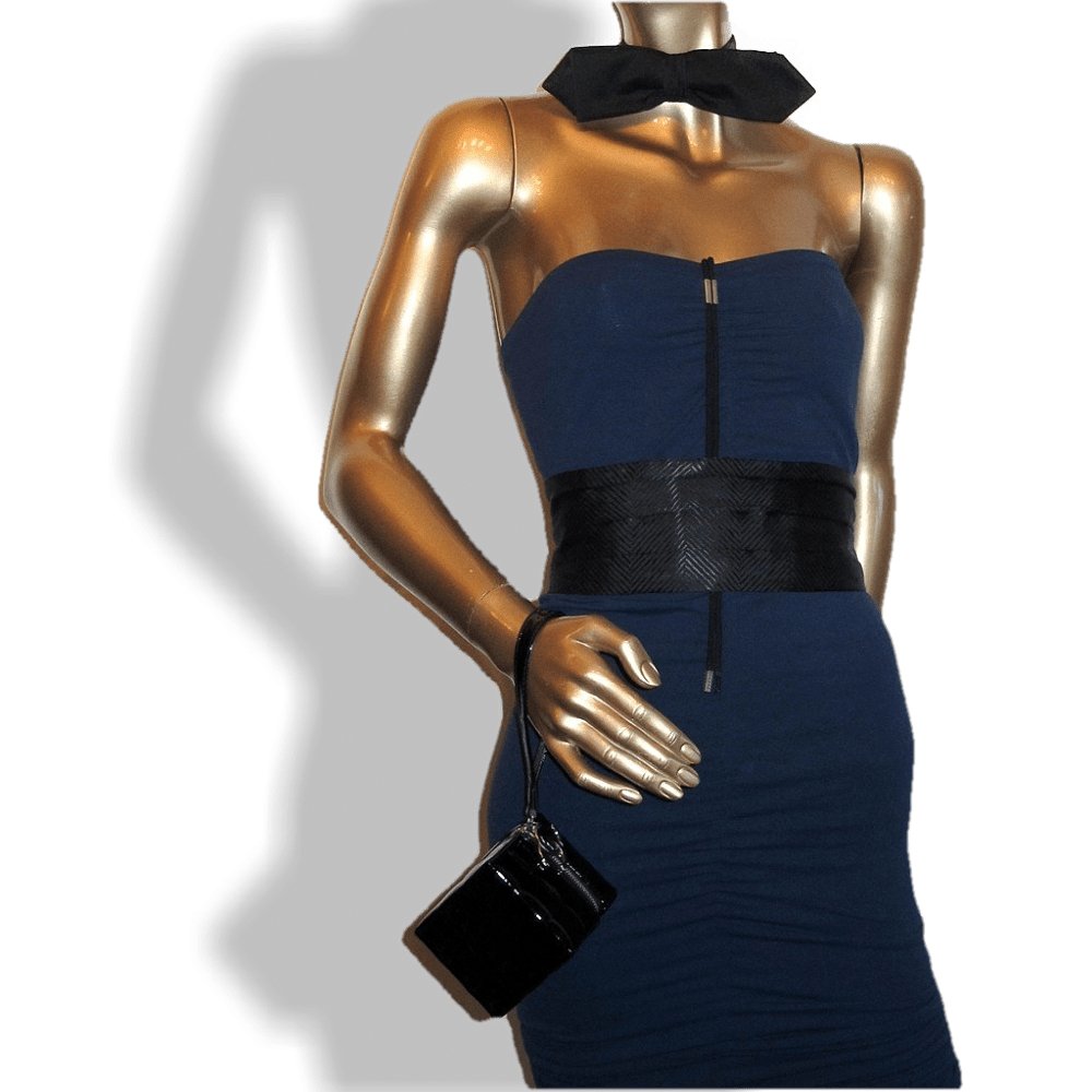Chanel Black Patent Cube Evening Wristlet Bag, Mint! - poupishop