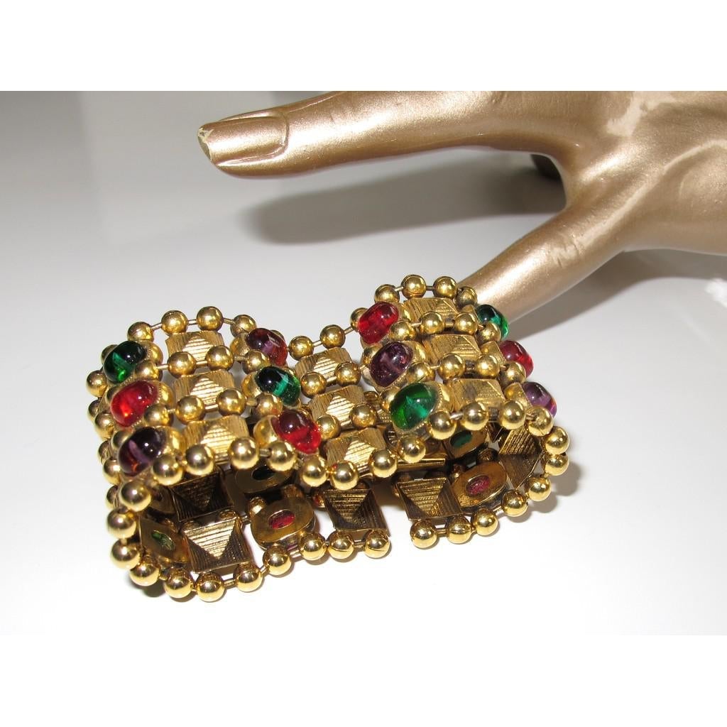 Chanel Dated 1985 Ancient Poured Glass Gripoix Bracelet - poupishop