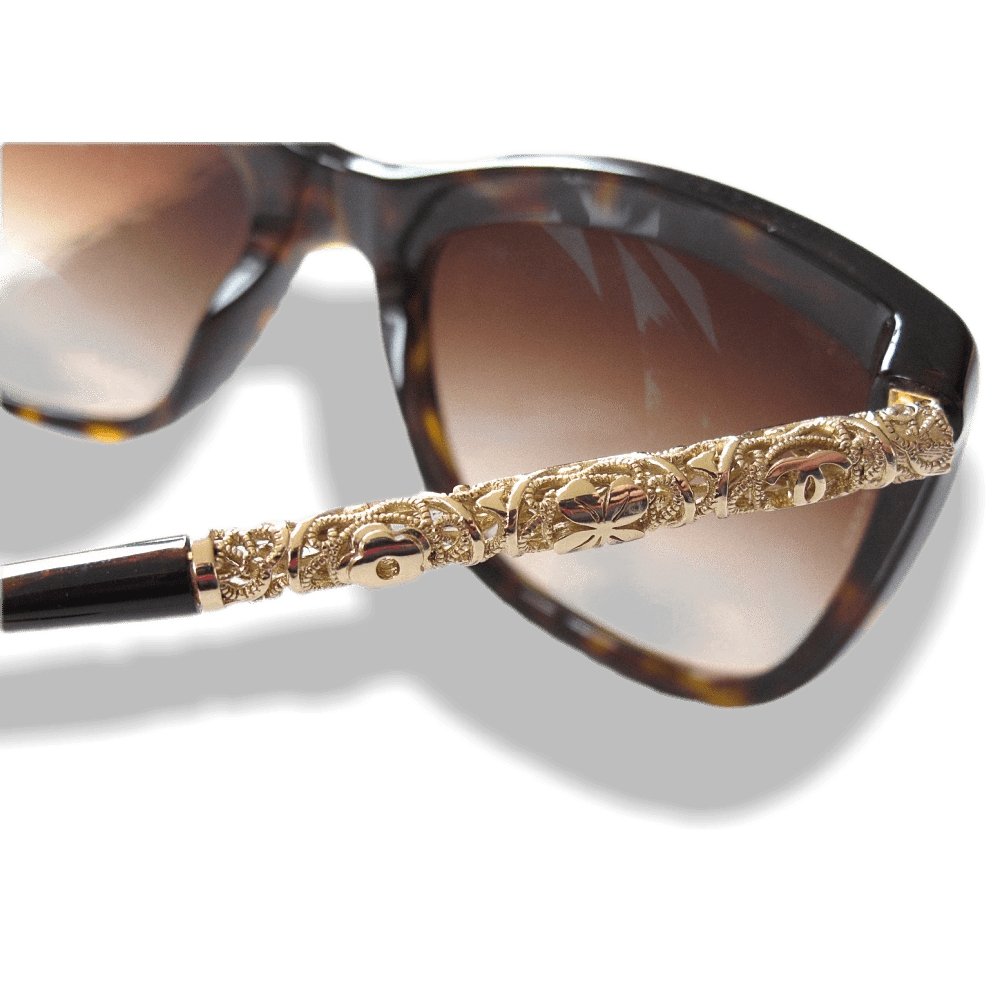 Chanel Filigreed Frames 3 Symbols Women Sunglasses in Cases, NIB! - poupishop