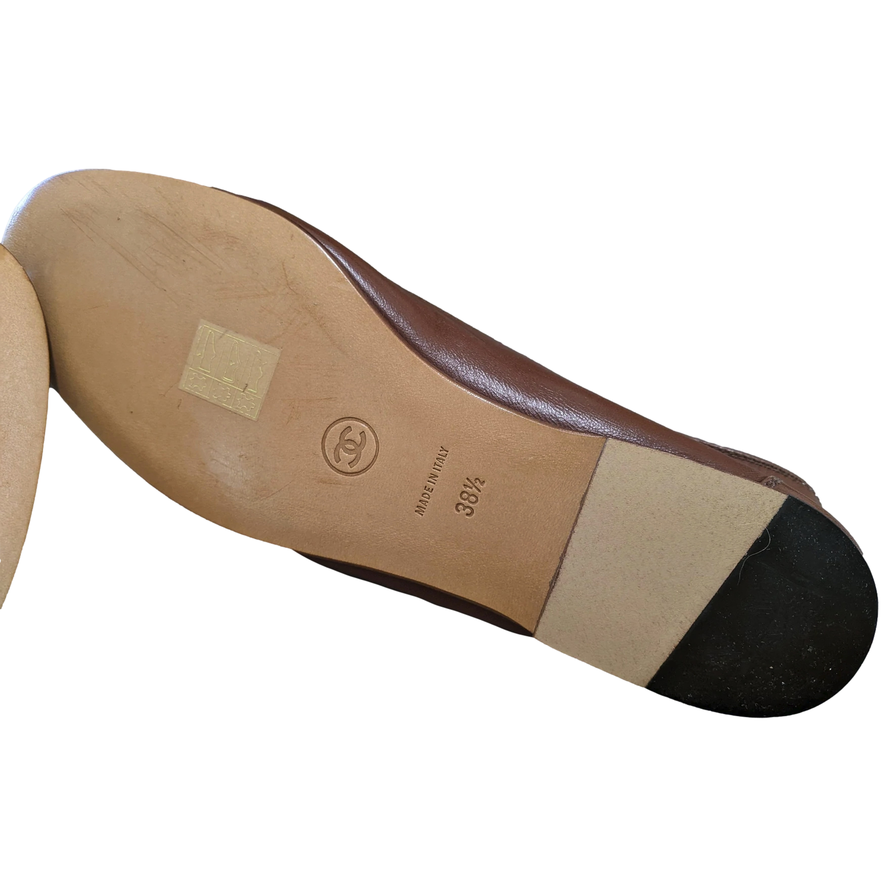 Chanel 1990s Marron Kid Ballet Flat Pumps Ballerines en Chevreaux Xtra Soft Sz 38.5