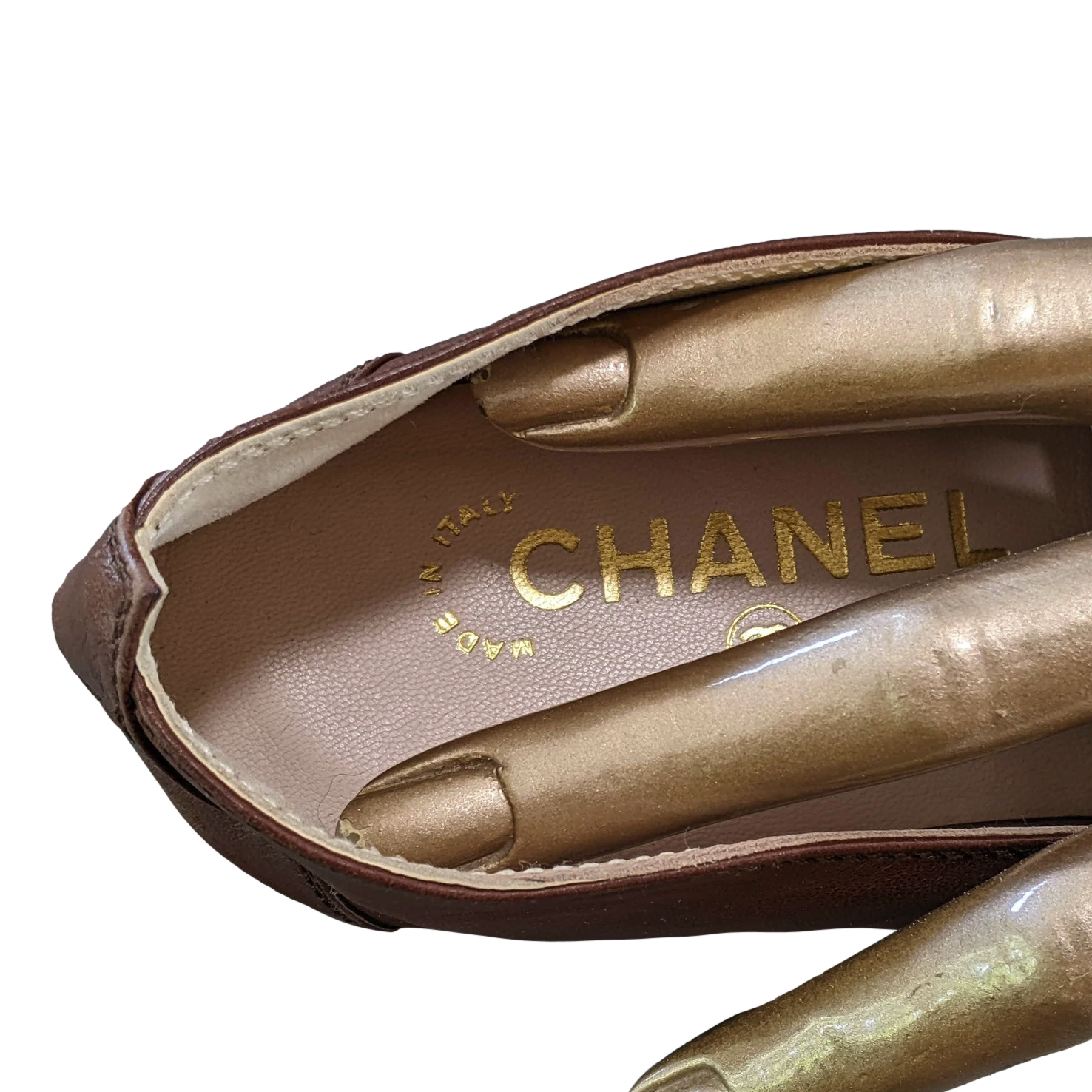 Chanel 1990s Marron Kid Ballet Flat Pumps Ballerines en Chevreaux Xtra Soft Sz 38.5