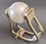 Chanel SS014 Enamel Metal Huge Pearl Manchette Bracelet, Very Impressive in Box! - poupishop