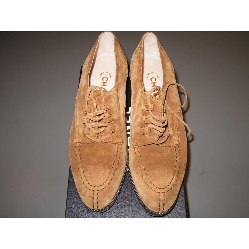 Chanel Suede Laced Hunting Women Shoes, NIB! - poupishop