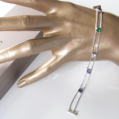Chaumet 2004 White Gold Multigem ABC AIMER Love Acrostics Bracelet, Rare in Box! - poupishop