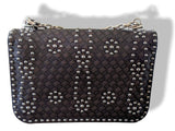 Christian Dior Black/Aged Metal Calfskin Studs DIORADDICT M 24 cm Flap Bag, New! - poupishop