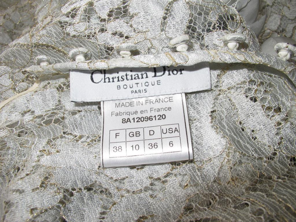 Christian Dior Boutique Retro Laces Evening Gown & Matching Bag Sz38 - poupishop