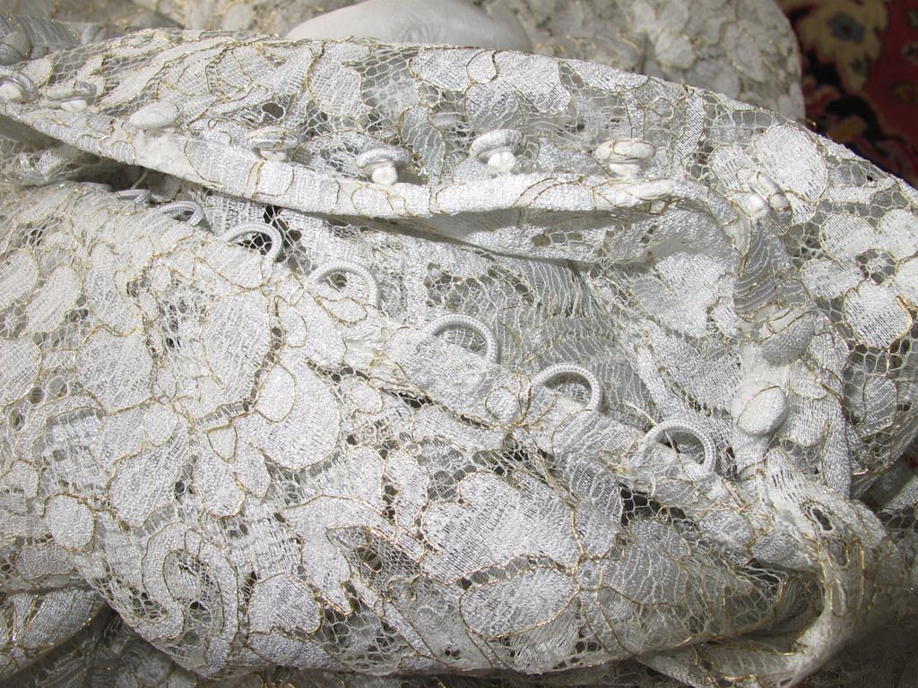 Christian Dior Boutique Retro Laces Evening Gown & Matching Bag Sz38 - poupishop