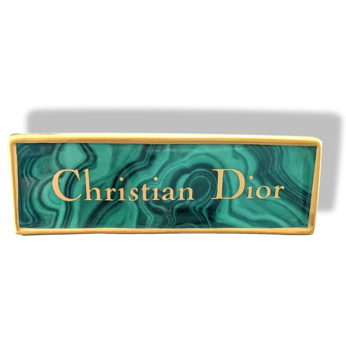 Christian Dior Vintage Boutique Objet of Decoration in Porcelain Malachite Hand Painted, Rare! - poupishop