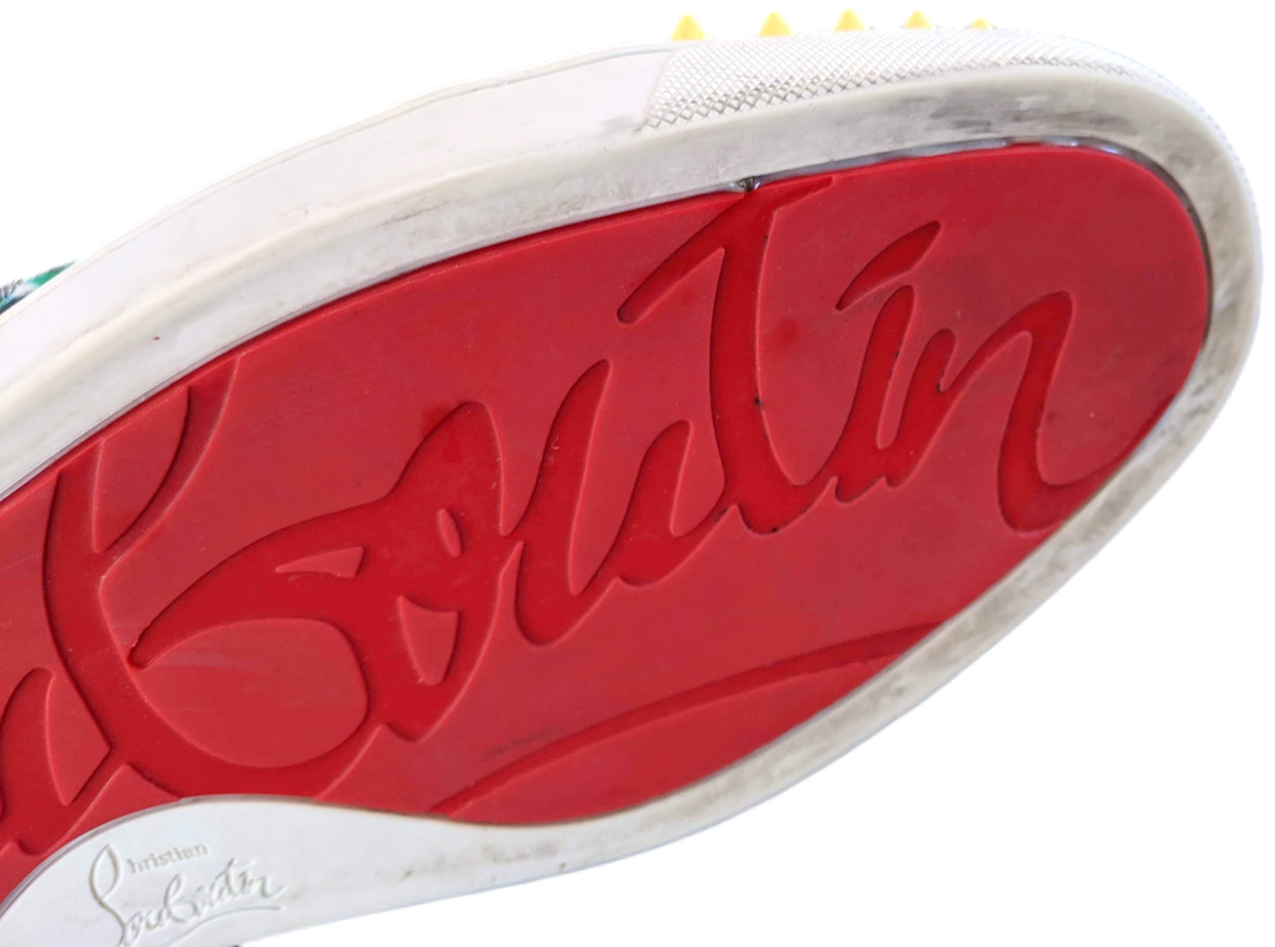Christian Louboutin Foal-style Calf Leopard " Lou Spikes " Baskets Sz44