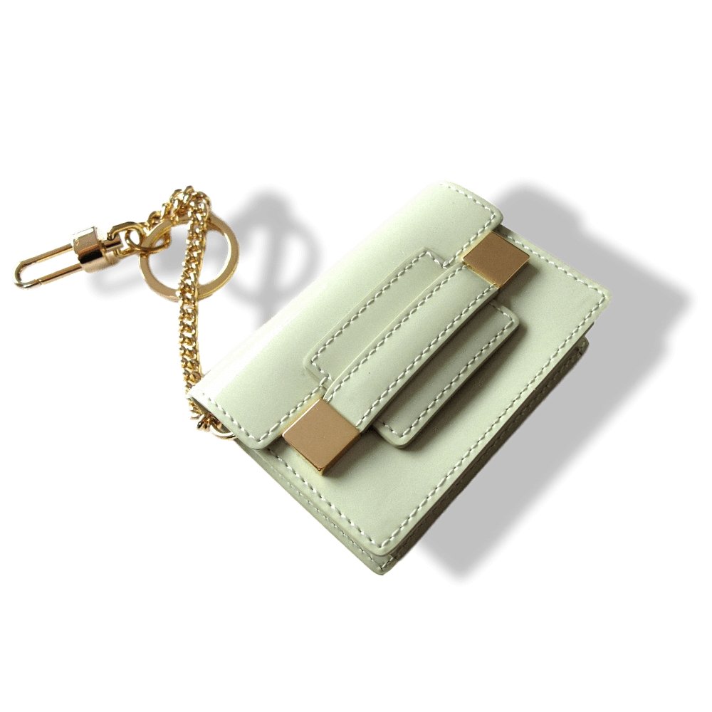 Delvaux Green Almond Madame Patent Leather Bag Charm Key Ring, NIB! - poupishop