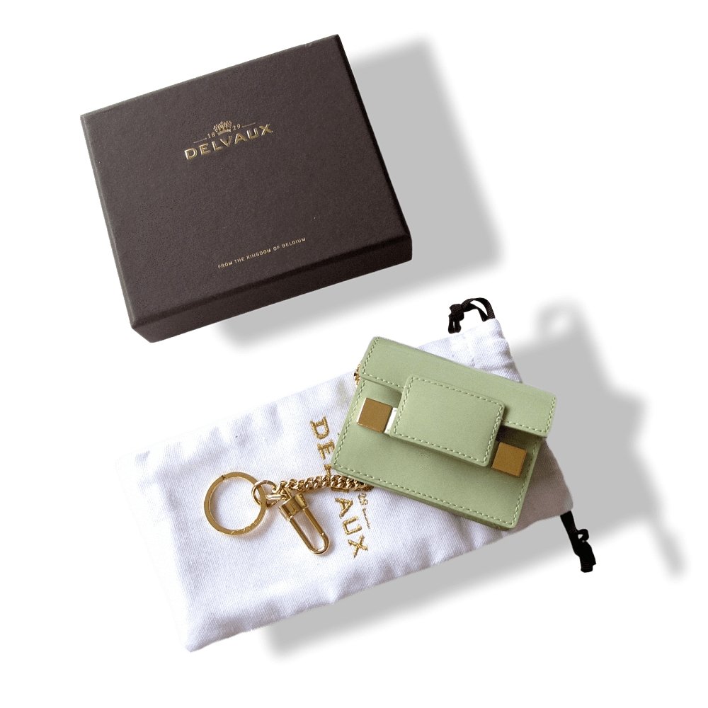 Delvaux Green Almond Madame Patent Leather Bag Charm Key Ring, NIB! - poupishop