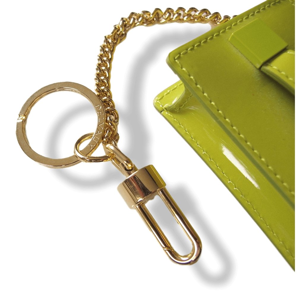 Delvaux Green Anis Lime Madame Patent Leather Bag Charm Key Ring, New! - poupishop
