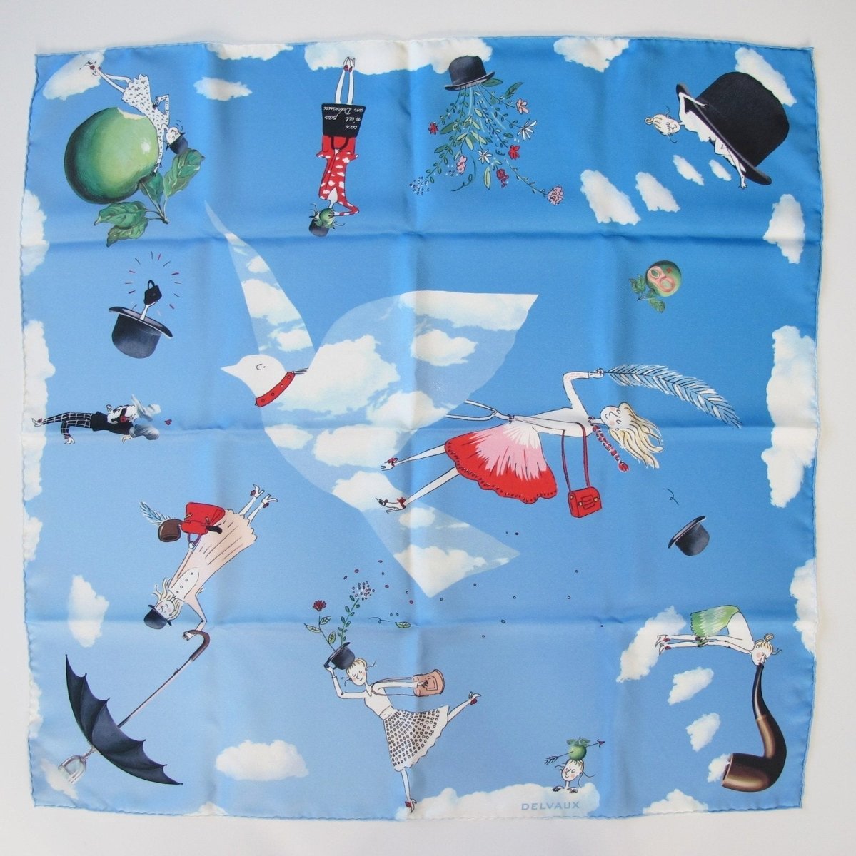 Delvaux Limited An Homage to Magritte Artist Twill Silk Scarf 70cm, NIB! - poupishop