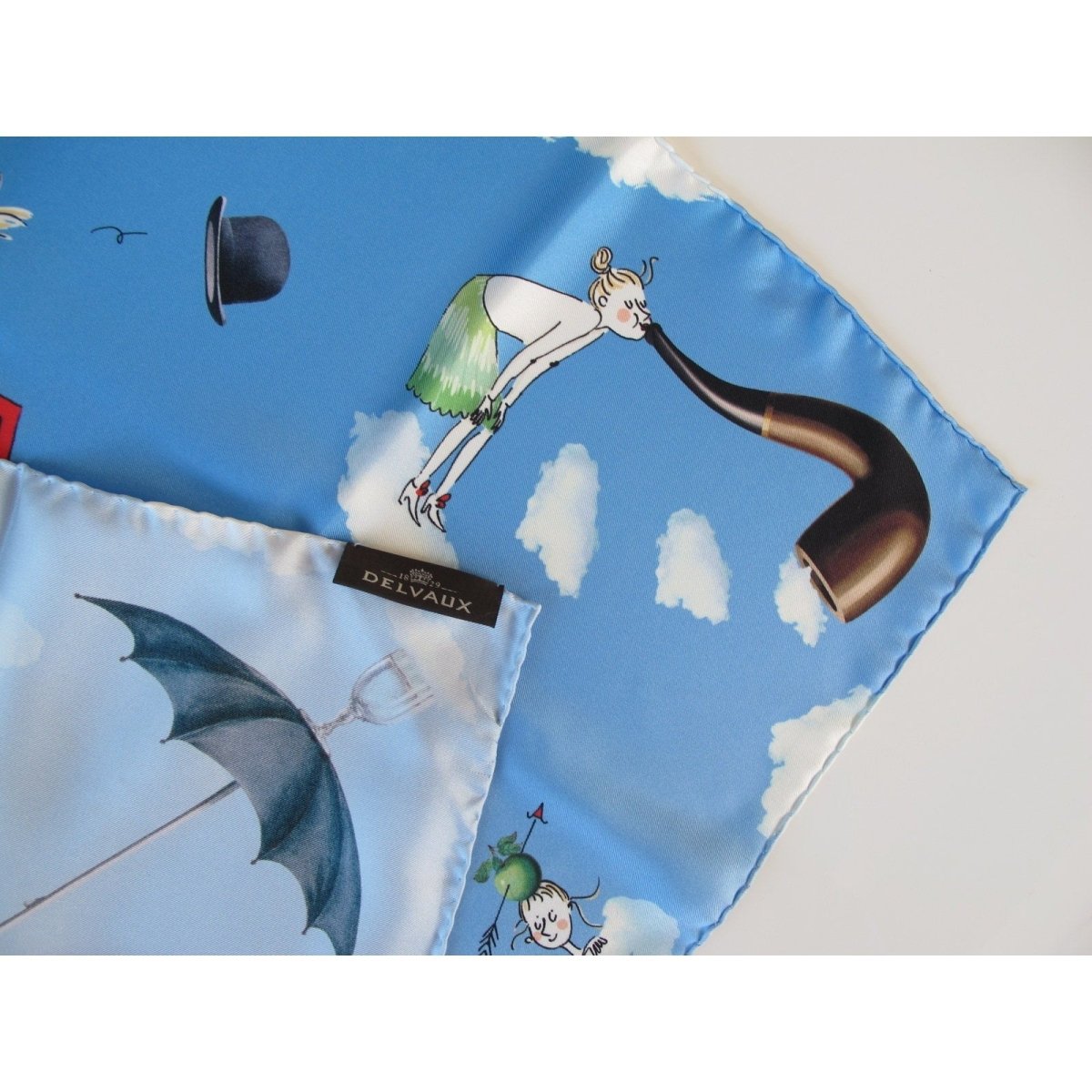 Delvaux Limited An Homage to Magritte Artist Twill Silk Scarf 70cm, NIB! - poupishop