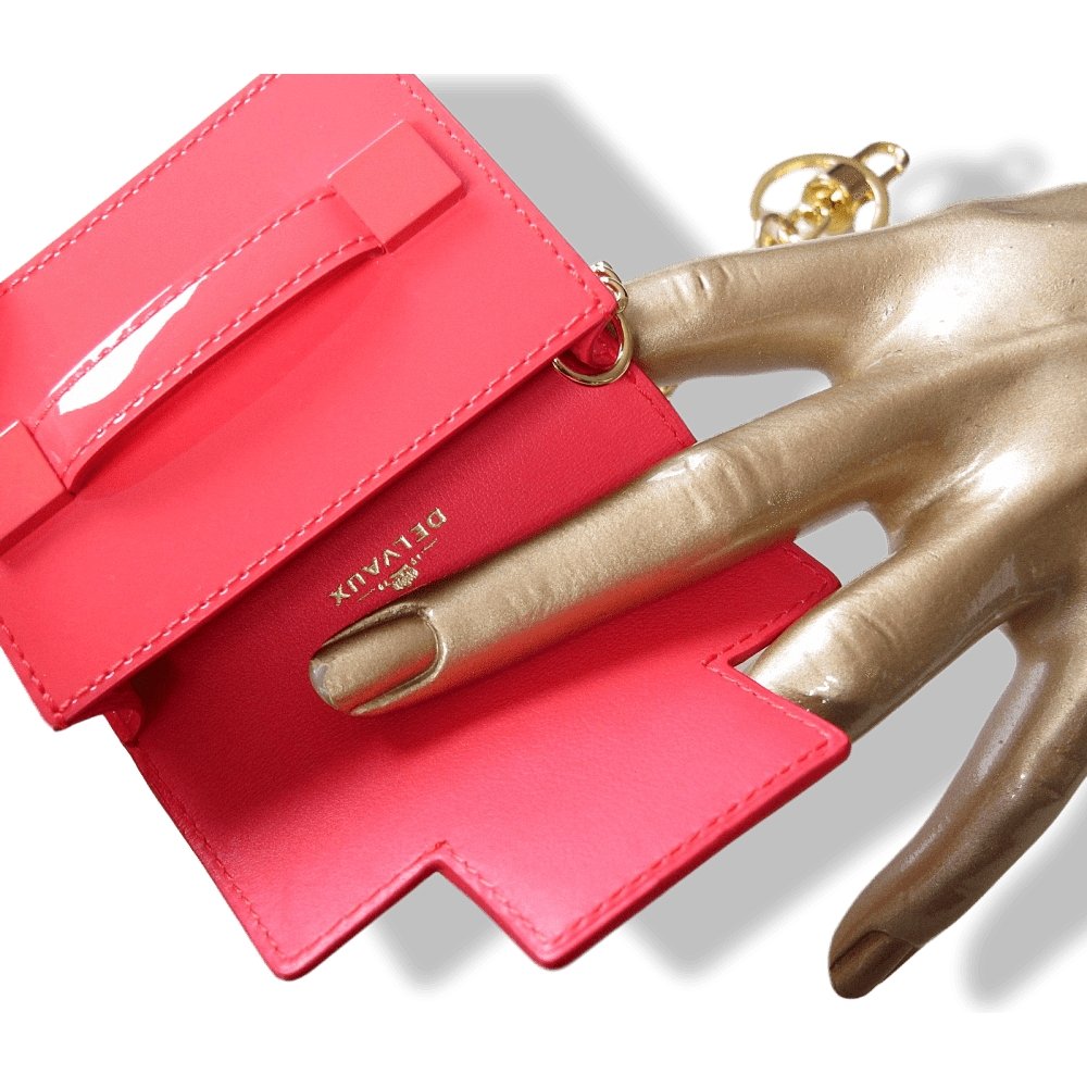 Delvaux Pink Madame Patent Leather Bag Charm Key Ring, New! - poupishop