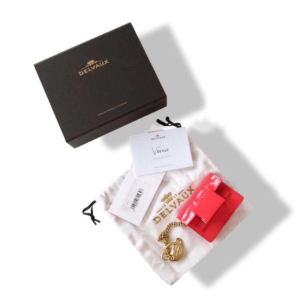 Delvaux Pink Madame Patent Leather Bag Charm Key Ring, New! - poupishop