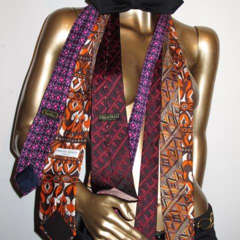 Emilio Pucci Vintage Lot of 4 Silk Ties - poupishop