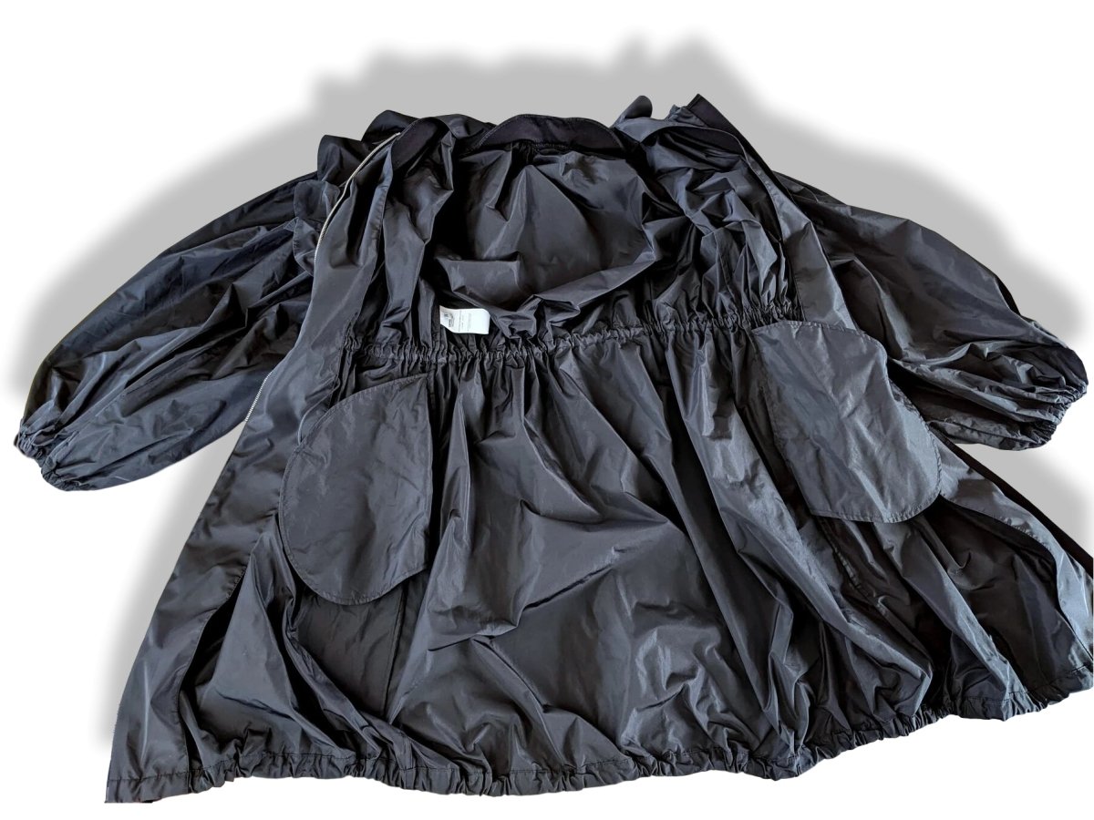 Giambattista Valli Black RUFFLE BALLOON SLEEVE Parka Sz38, New! - poupishop