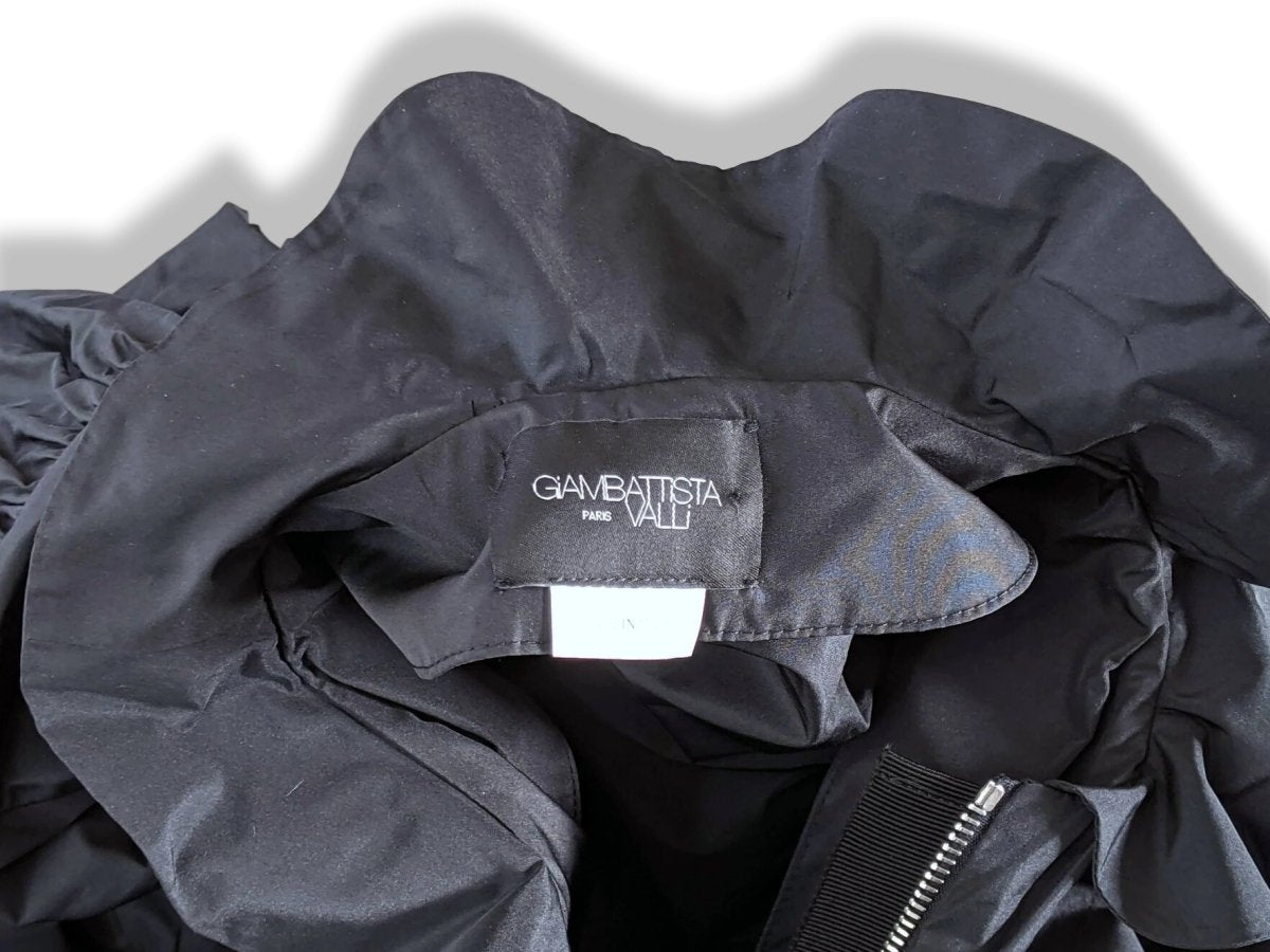 Giambattista Valli Black RUFFLE BALLOON SLEEVE Parka Sz38, New! - poupishop