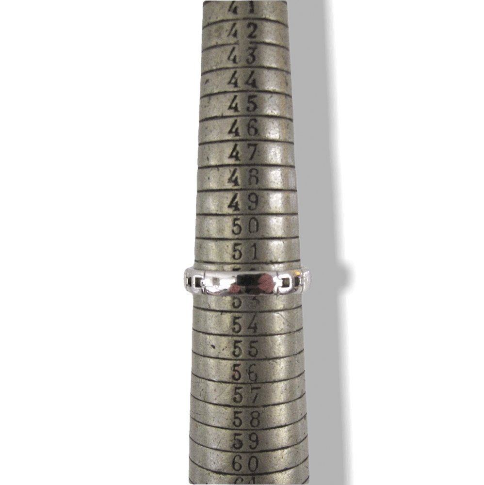 Hermes 18K White Gold Hercules H Ring Sz53