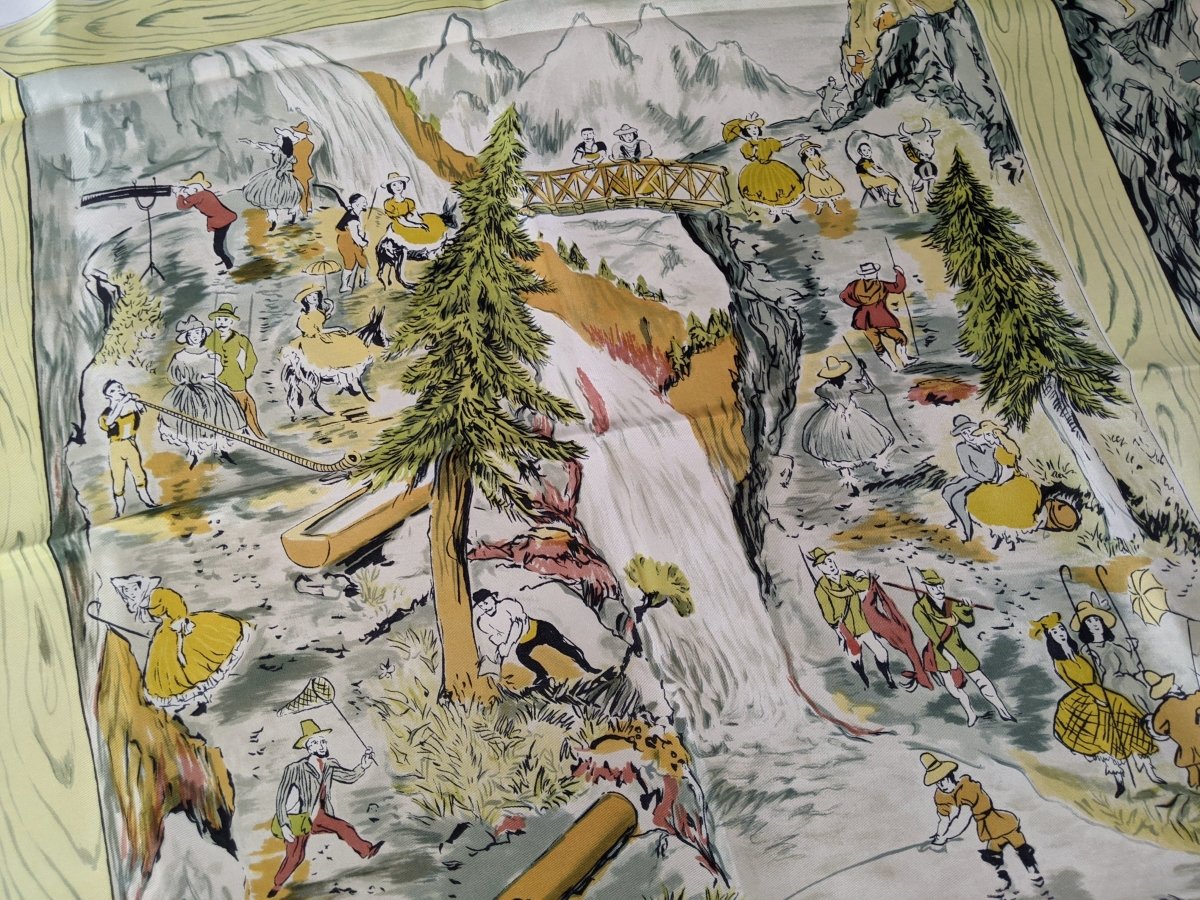 Hermes 1946 Black Border LES JOIES DE LA MONTAGNE by Jean-Louis Clerc, Rare First Issue, Incredible!