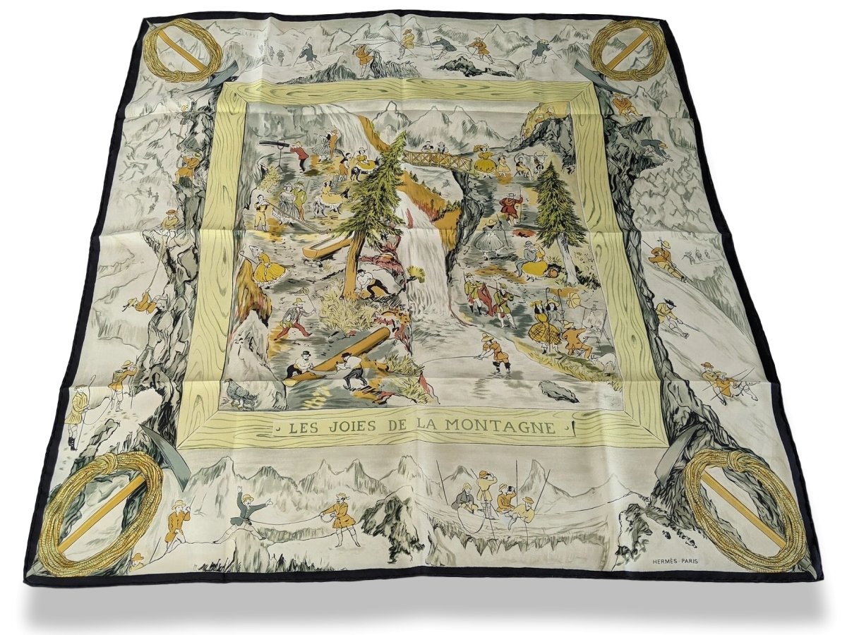Hermes 1946 Black Border LES JOIES DE LA MONTAGNE by Jean-Louis Clerc, Rare First Issue, Incredible!