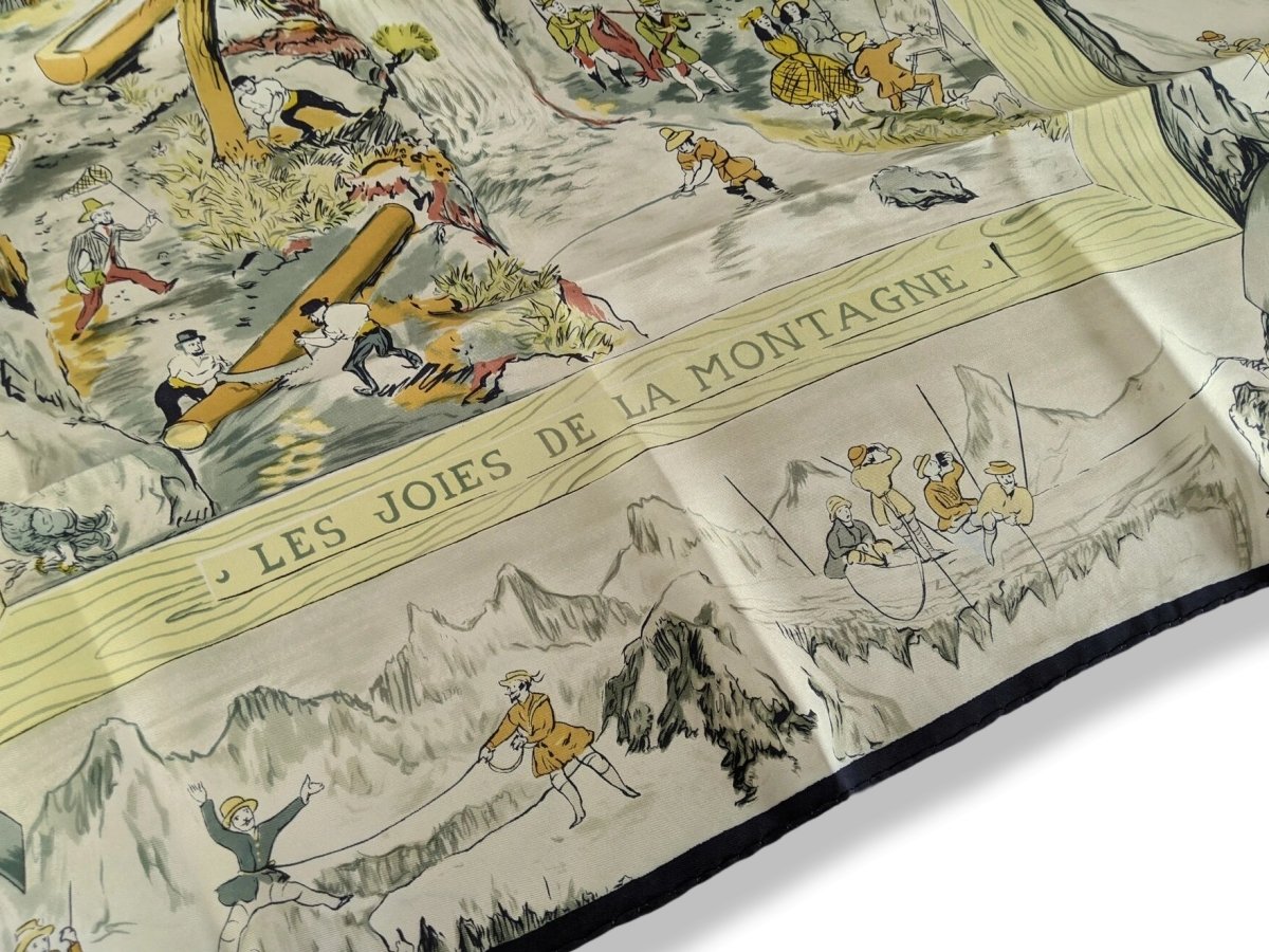 Hermes 1946 Black Border LES JOIES DE LA MONTAGNE by Jean-Louis Clerc, Rare First Issue, Incredible!