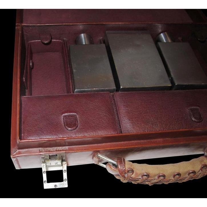Hermes 1950-60s Brown leather Travel Toilet Case PM
