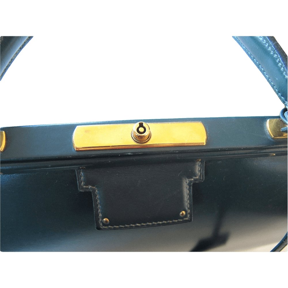 Hermes 1950s Green Box Leather 404 Retro Doctor Bag Handbag Mallette, Mint! - poupishop
