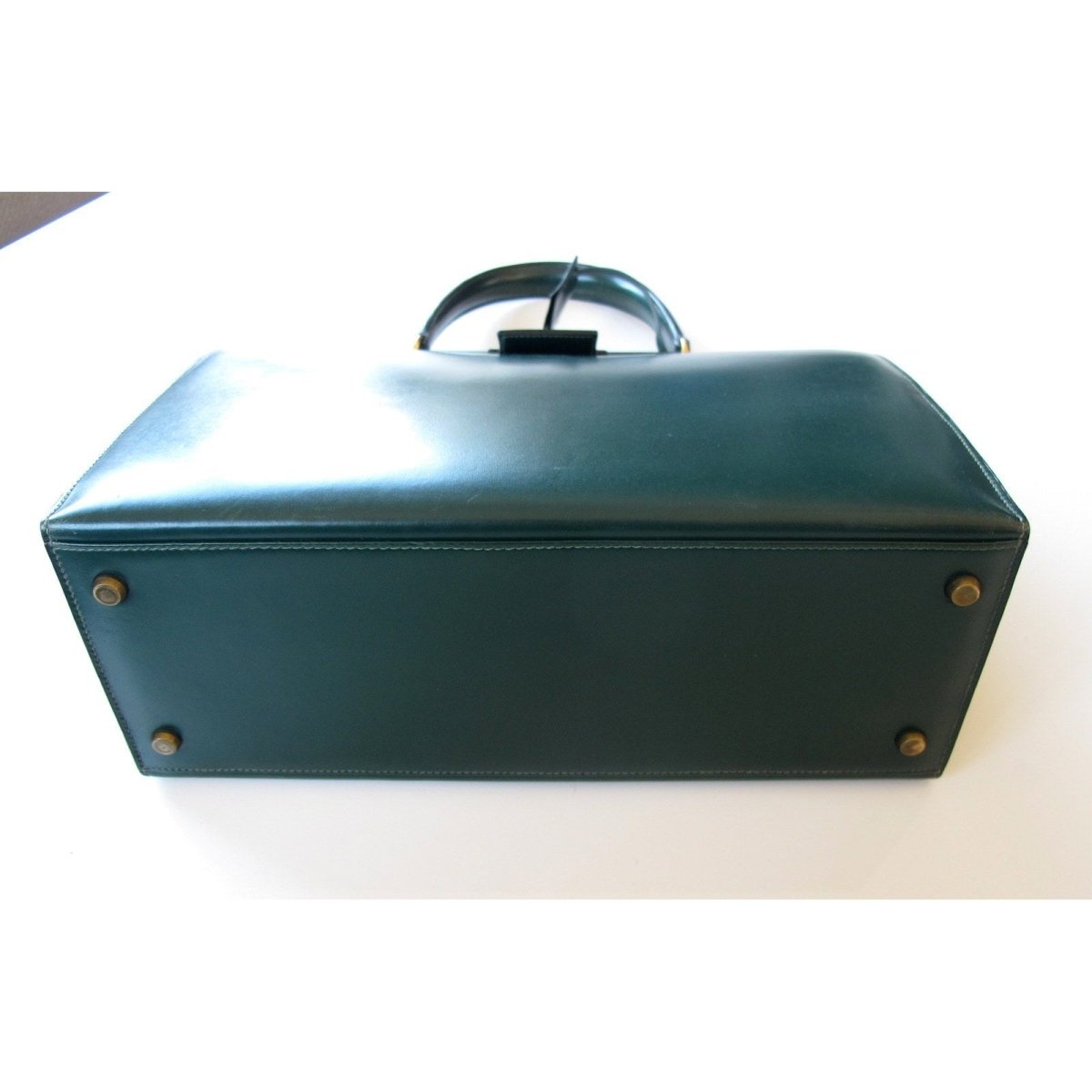 Hermes 1950s Green Box Leather 404 Retro Doctor Bag Handbag Mallette, Mint! - poupishop