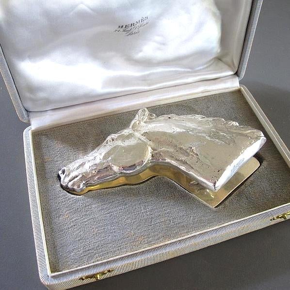 Hermes 1950s Sterling Silver 925 Huge Horse Desk Clip, Box!