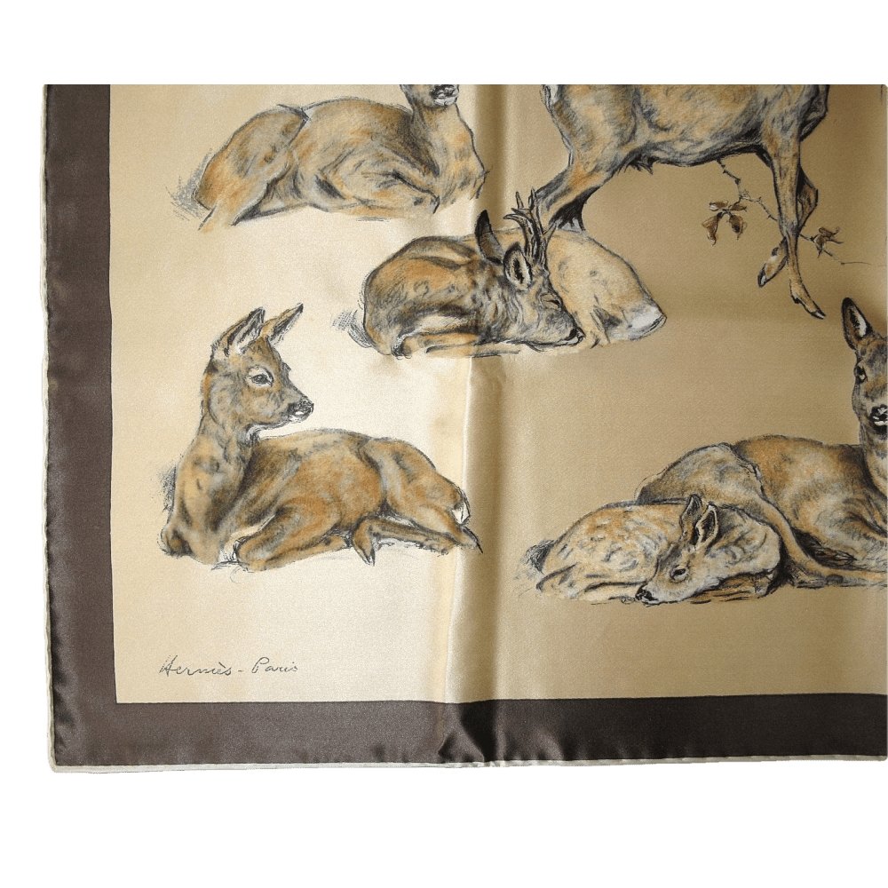 Hermes 1958 Les Biches by Xavier de Poret Soie Sabree