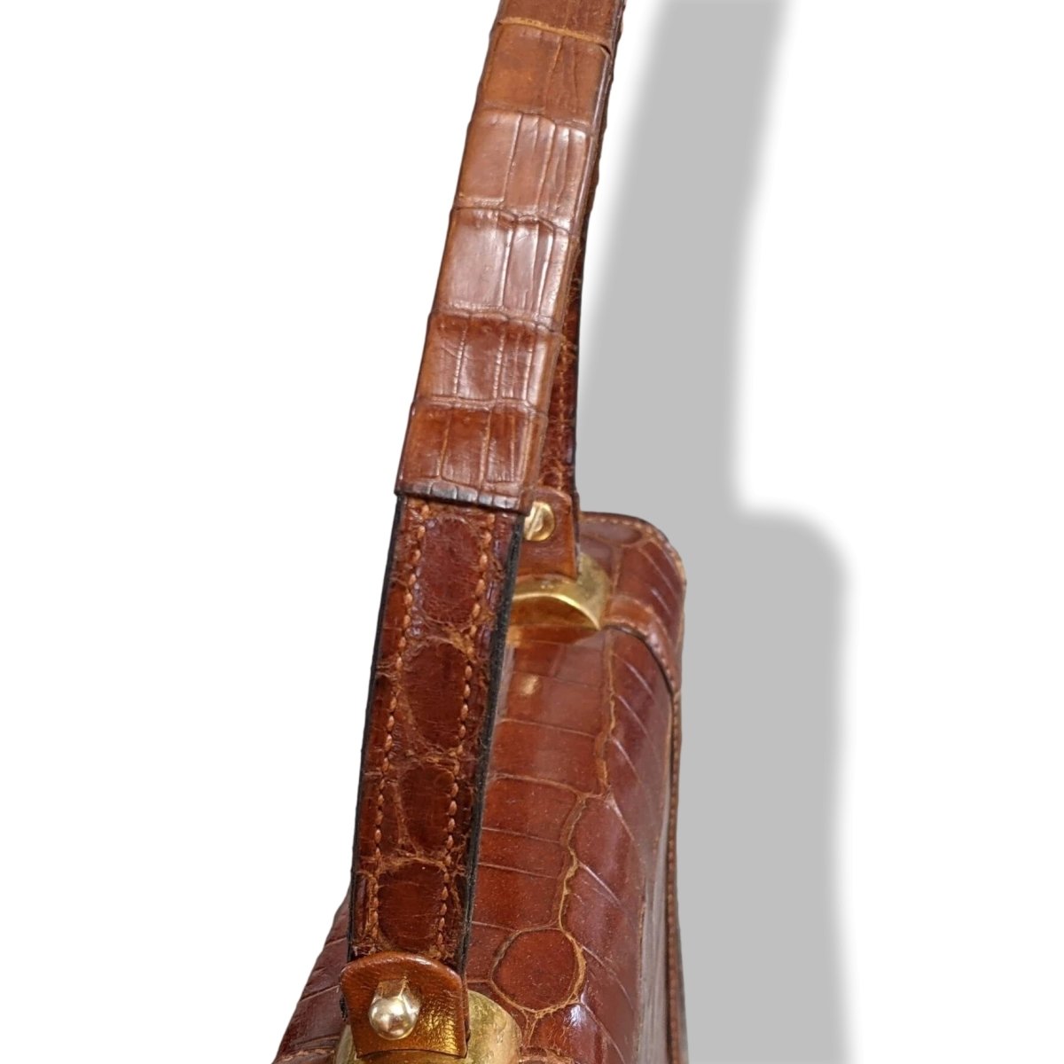 Hermes 1960s Fauve Crocodile Porosus Flap Bag, Lovely Model!