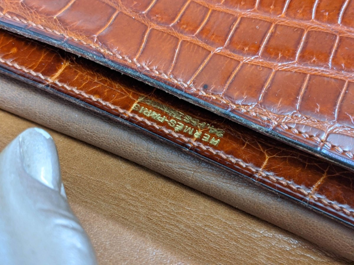Hermes 1960s Fauve Crocodile Porosus Flap Bag, Lovely Model!