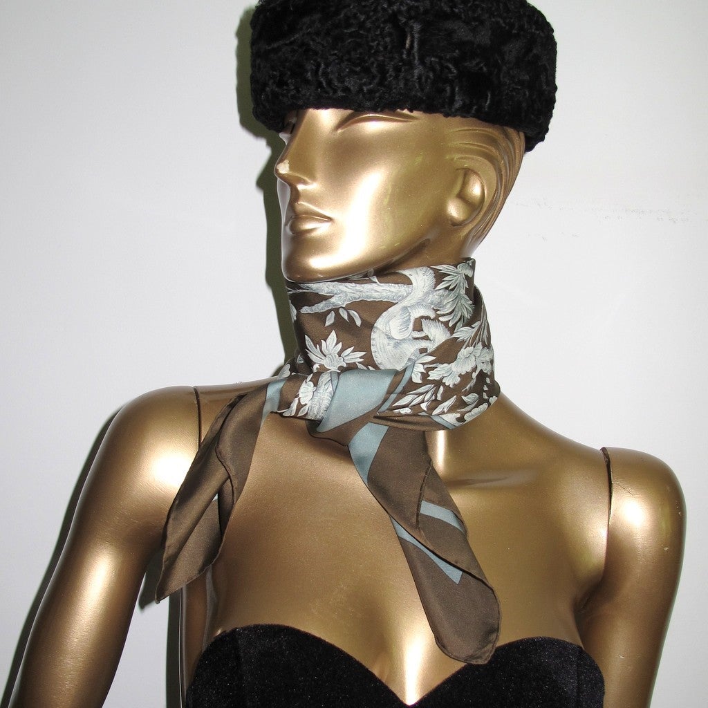 Hermes 1963 Bronze Celadon Vieille Chine Twill 90 Rar