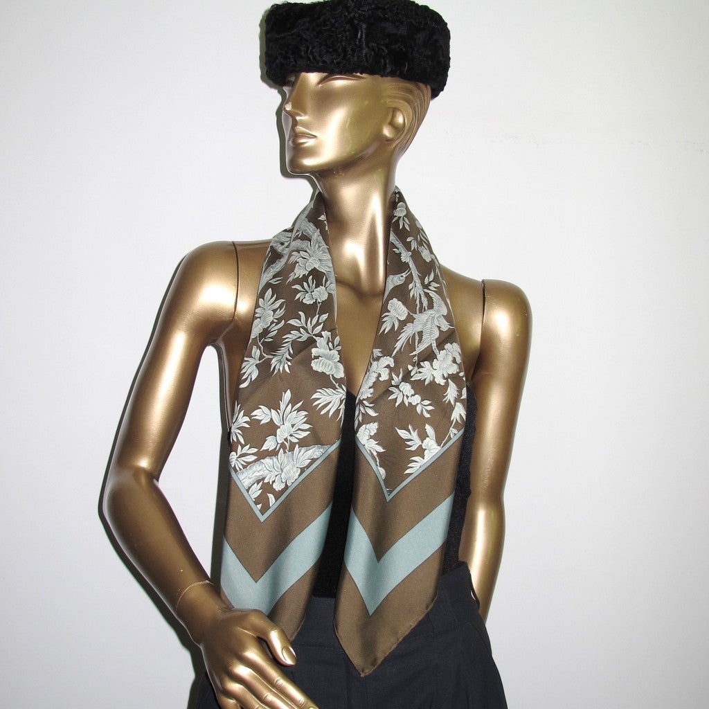 Hermes 1963 Bronze Celadon Vieille Chine Twill 90 Rar