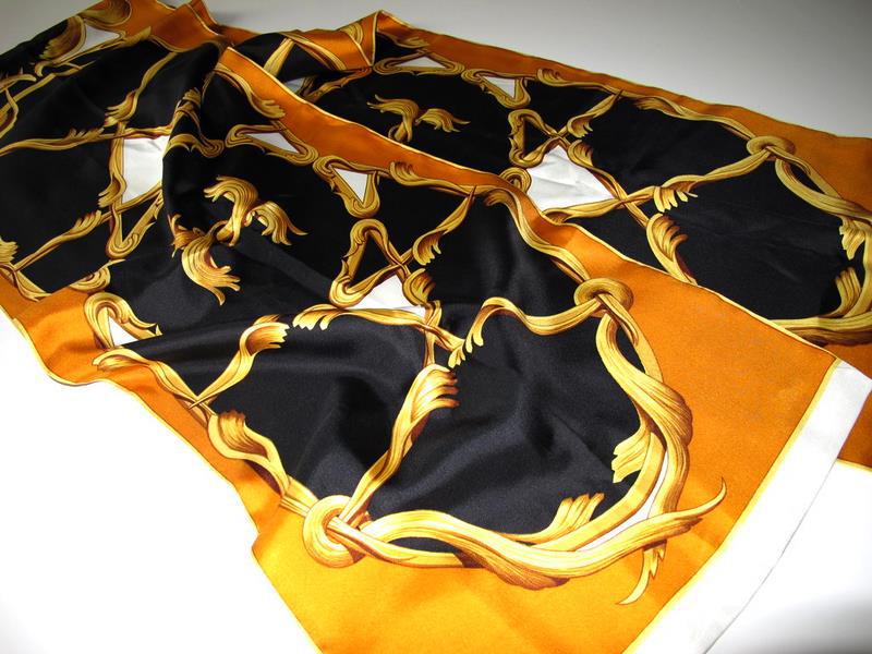 Hermes 70s Print Silk Bag and Matching Etole Henri D'Origny