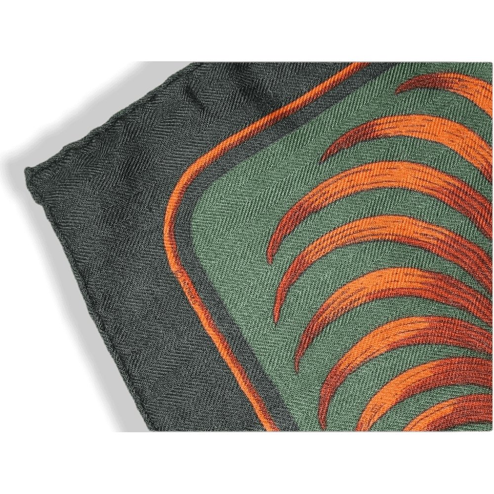 Hermes Green Chasse Tigre Royal cashmere Gavroche
