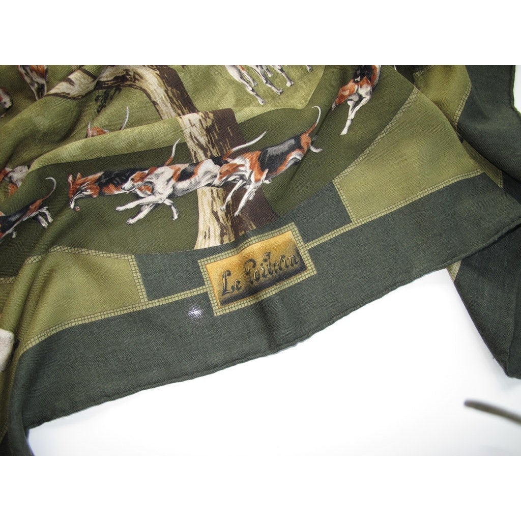 Hermes 1980s Hunting Green Poitevin Cashmere 90 - poupishop