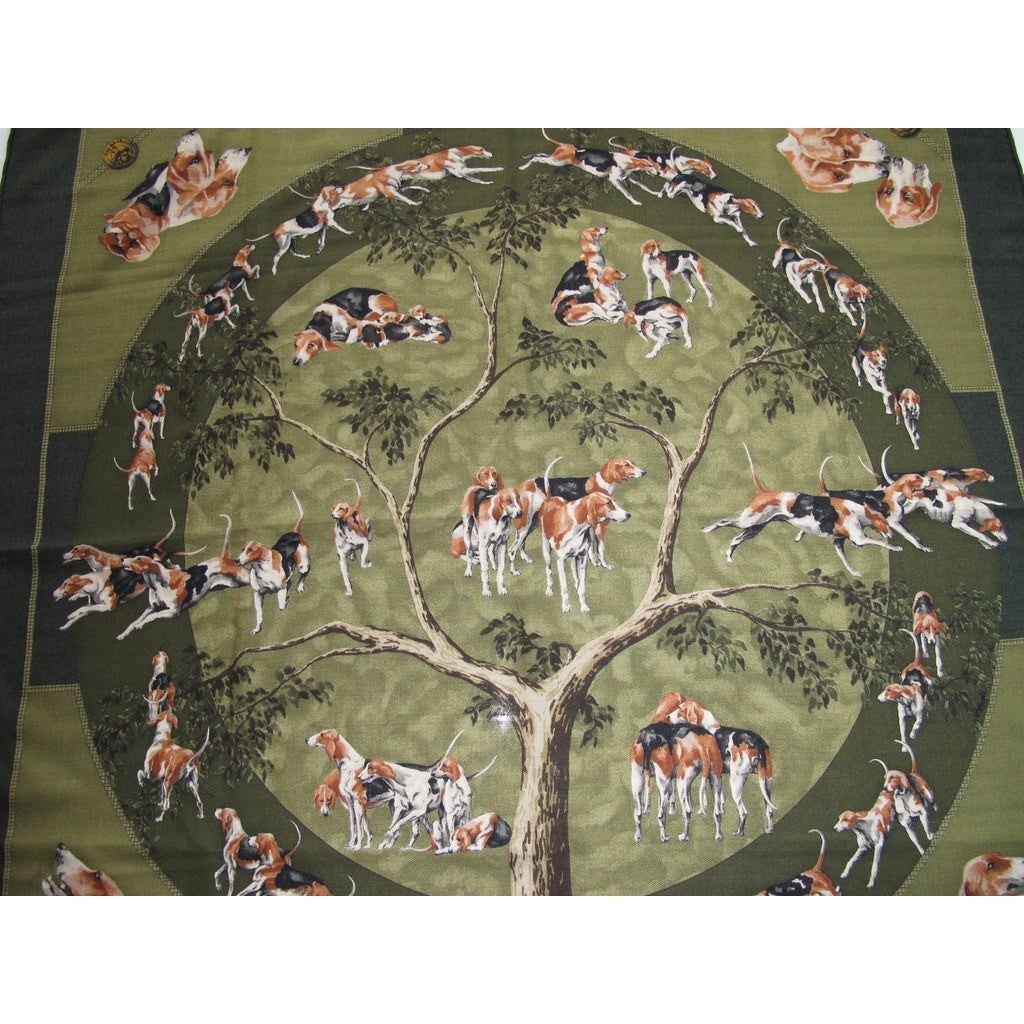 Hermes 80s Green Poitevin Cashmere 90