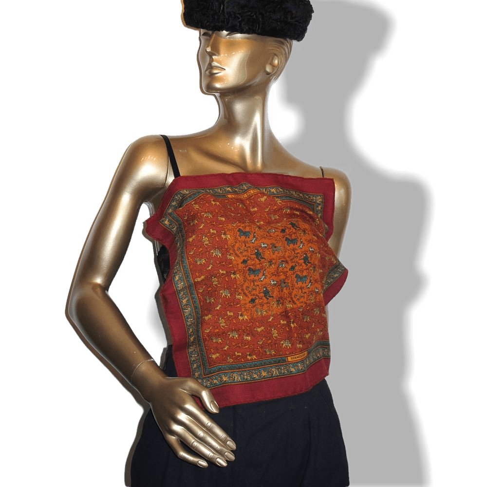 Hermes Chasse en inde Cashmere Gavroche